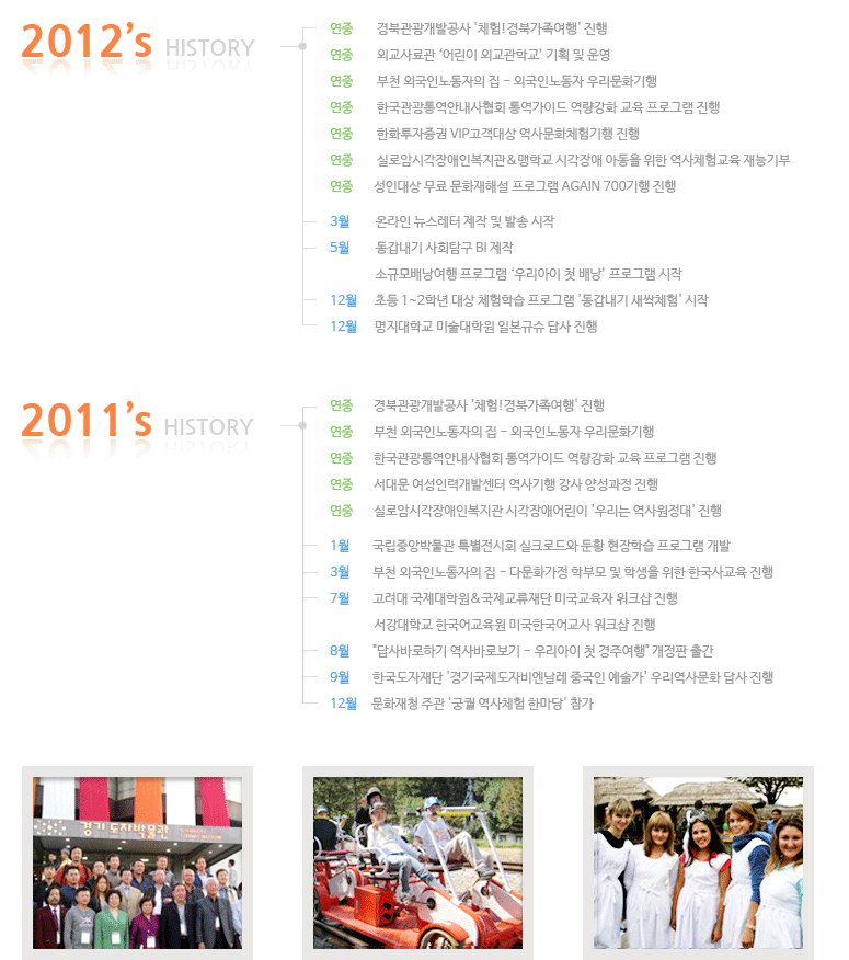 2012-2011 여행이야기 연혁
